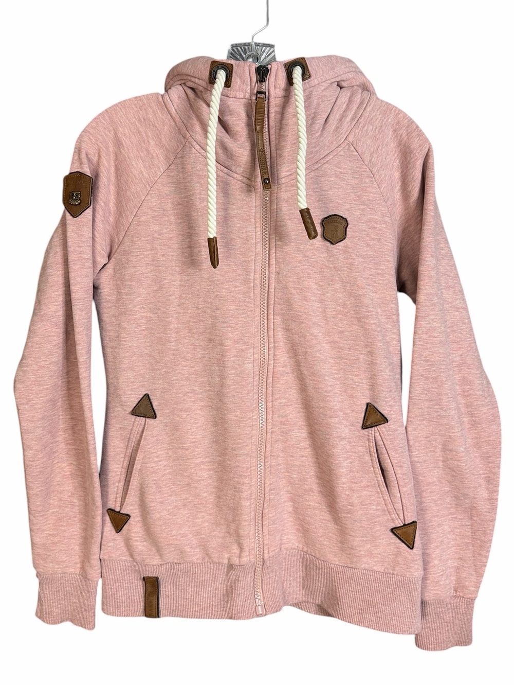 Naketano Light Pink Zip Up Hoodie Women's Medium
